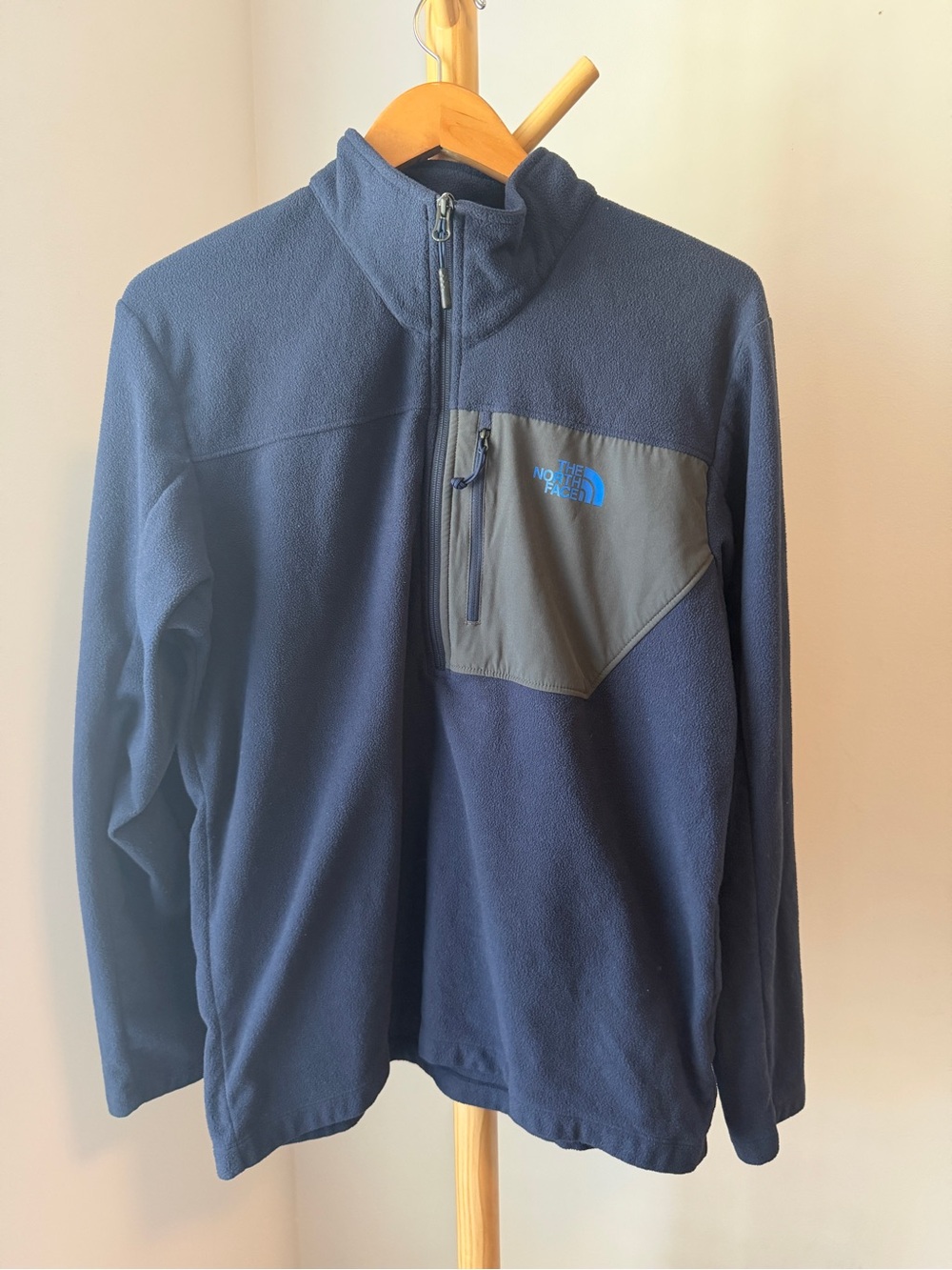 The North Face Half Zip Fleece Jacket Navy Blue Coat Men’s Size Large